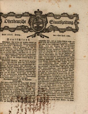 Oberdeutsche Staatszeitung Freitag 20. April 1787