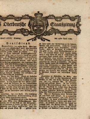 Oberdeutsche Staatszeitung Dienstag 24. April 1787