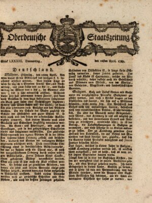 Oberdeutsche Staatszeitung Donnerstag 26. April 1787