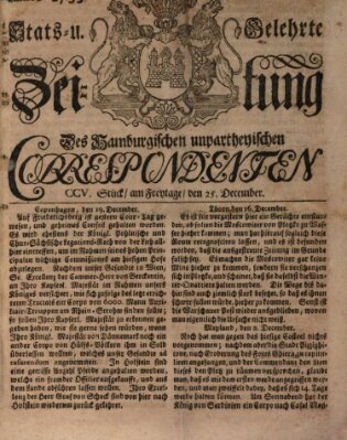 Staats- und gelehrte Zeitung des Hamburgischen unpartheyischen Correspondenten Freitag 25. Dezember 1733