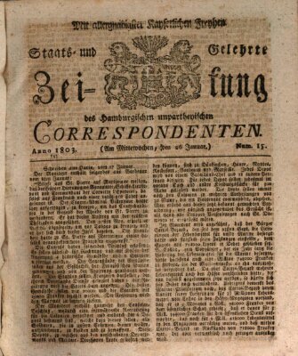 Staats- und gelehrte Zeitung des Hamburgischen unpartheyischen Correspondenten Mittwoch 26. Januar 1803