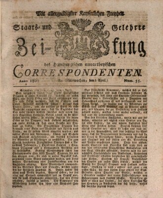 Staats- und gelehrte Zeitung des Hamburgischen unpartheyischen Correspondenten Mittwoch 6. April 1803