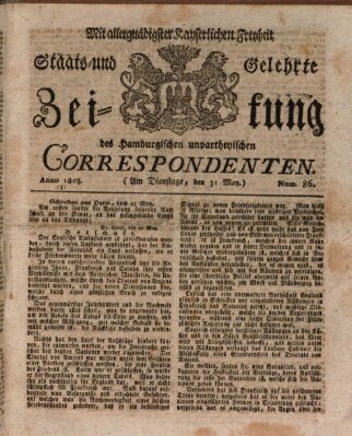 Staats- und gelehrte Zeitung des Hamburgischen unpartheyischen Correspondenten Dienstag 31. Mai 1803