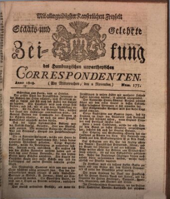 Staats- und gelehrte Zeitung des Hamburgischen unpartheyischen Correspondenten Mittwoch 2. November 1803