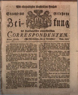 Staats- und gelehrte Zeitung des Hamburgischen unpartheyischen Correspondenten Mittwoch 30. November 1803