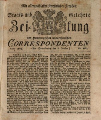 Staats- und gelehrte Zeitung des Hamburgischen unpartheyischen Correspondenten Samstag 6. Oktober 1804