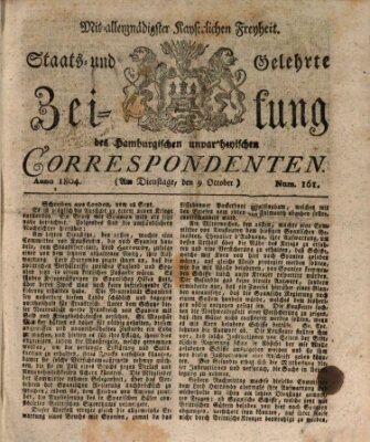 Staats- und gelehrte Zeitung des Hamburgischen unpartheyischen Correspondenten Dienstag 9. Oktober 1804