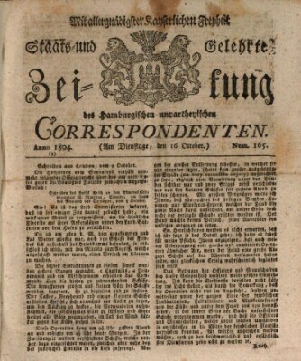 Staats- und gelehrte Zeitung des Hamburgischen unpartheyischen Correspondenten Dienstag 16. Oktober 1804