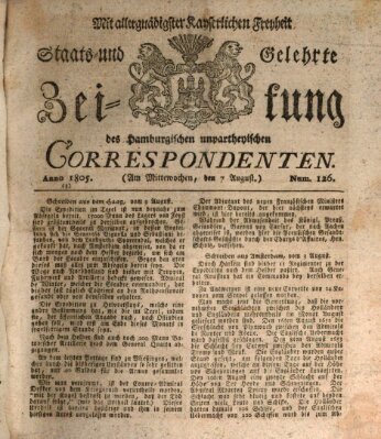 Staats- und gelehrte Zeitung des Hamburgischen unpartheyischen Correspondenten Mittwoch 7. August 1805