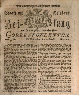 Staats- und gelehrte Zeitung des Hamburgischen unpartheyischen Correspondenten Mittwoch 21. August 1805