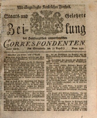 Staats- und gelehrte Zeitung des Hamburgischen unpartheyischen Correspondenten Samstag 31. August 1805