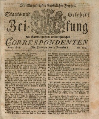 Staats- und gelehrte Zeitung des Hamburgischen unpartheyischen Correspondenten Freitag 8. November 1805