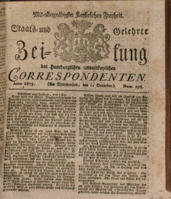 Staats- und gelehrte Zeitung des Hamburgischen unpartheyischen Correspondenten Mittwoch 11. Dezember 1805