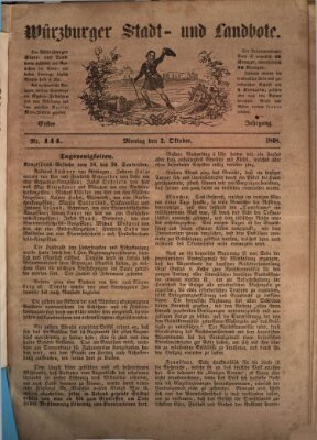 Würzburger Stadt- und Landbote Montag 2. Oktober 1848