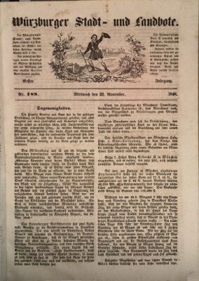 Würzburger Stadt- und Landbote Mittwoch 22. November 1848