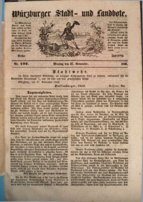 Würzburger Stadt- und Landbote Montag 27. November 1848