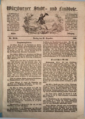 Würzburger Stadt- und Landbote Freitag 22. Dezember 1848