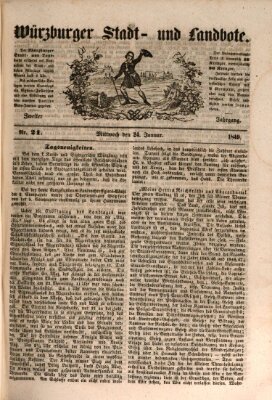 Würzburger Stadt- und Landbote Mittwoch 24. Januar 1849