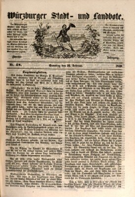 Würzburger Stadt- und Landbote Samstag 24. Februar 1849