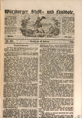 Würzburger Stadt- und Landbote Montag 26. Februar 1849