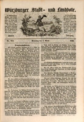 Würzburger Stadt- und Landbote Samstag 7. April 1849