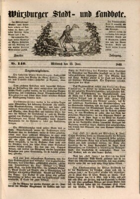 Würzburger Stadt- und Landbote Mittwoch 13. Juni 1849