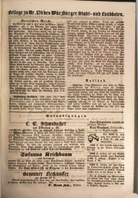 Würzburger Stadt- und Landbote Mittwoch 18. Juli 1849