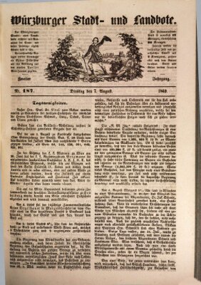 Würzburger Stadt- und Landbote Dienstag 7. August 1849