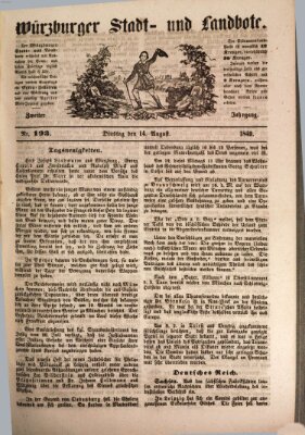 Würzburger Stadt- und Landbote Dienstag 14. August 1849