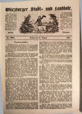 Würzburger Stadt- und Landbote Freitag 31. August 1849