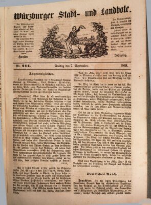 Würzburger Stadt- und Landbote Freitag 7. September 1849