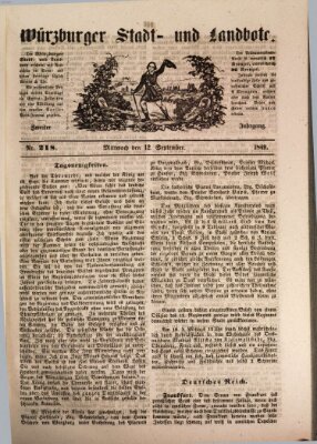 Würzburger Stadt- und Landbote Mittwoch 12. September 1849