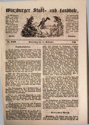 Würzburger Stadt- und Landbote Donnerstag 13. September 1849