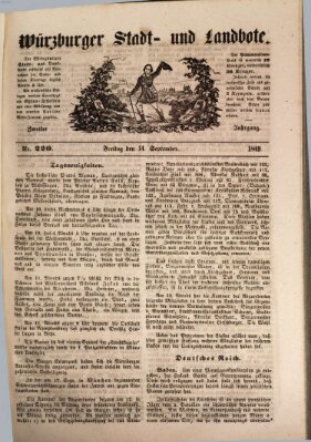 Würzburger Stadt- und Landbote Freitag 14. September 1849