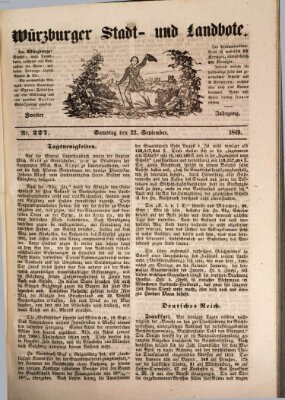 Würzburger Stadt- und Landbote Samstag 22. September 1849