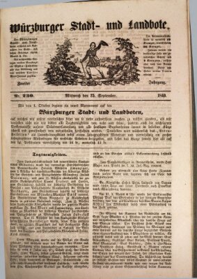 Würzburger Stadt- und Landbote Mittwoch 26. September 1849