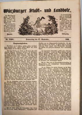 Würzburger Stadt- und Landbote Donnerstag 27. September 1849