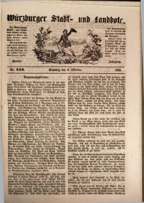 Würzburger Stadt- und Landbote Samstag 6. Oktober 1849