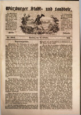 Würzburger Stadt- und Landbote Samstag 13. Oktober 1849