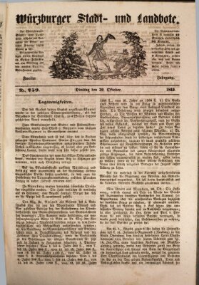 Würzburger Stadt- und Landbote Dienstag 30. Oktober 1849