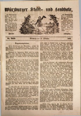 Würzburger Stadt- und Landbote Mittwoch 31. Oktober 1849