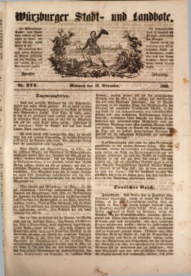 Würzburger Stadt- und Landbote Mittwoch 14. November 1849