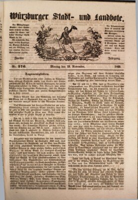 Würzburger Stadt- und Landbote Montag 19. November 1849