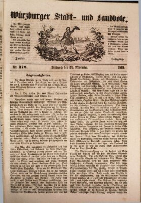 Würzburger Stadt- und Landbote Mittwoch 21. November 1849