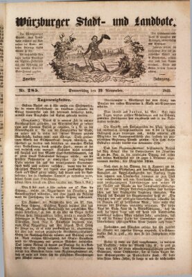 Würzburger Stadt- und Landbote Donnerstag 29. November 1849