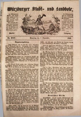 Würzburger Stadt- und Landbote Samstag 1. Dezember 1849