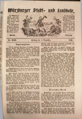 Würzburger Stadt- und Landbote Dienstag 4. Dezember 1849