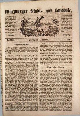 Würzburger Stadt- und Landbote Dienstag 11. Dezember 1849