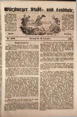 Würzburger Stadt- und Landbote Mittwoch 19. Dezember 1849