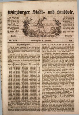 Würzburger Stadt- und Landbote Samstag 29. Dezember 1849